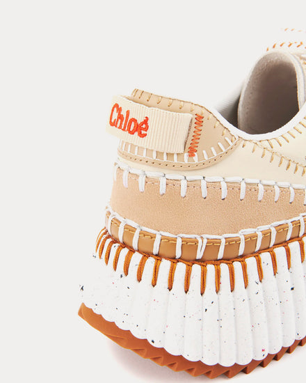 Chloé Nama Pearl Beige Low Top Sneakers - 5