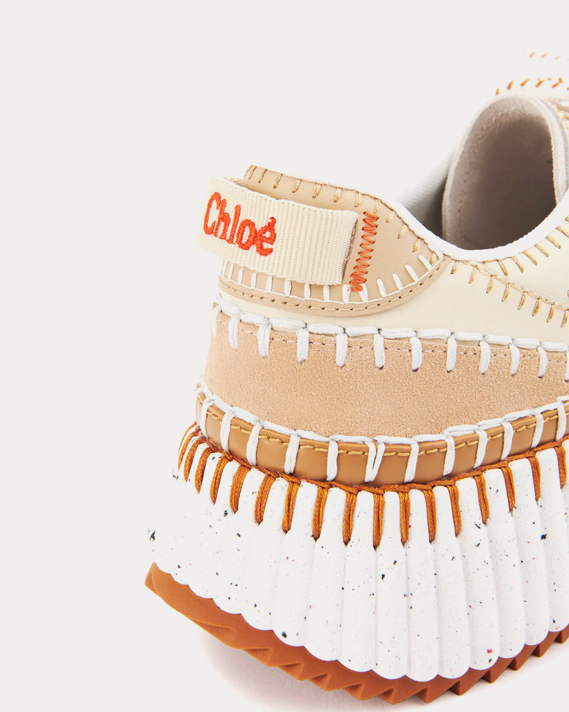 Chloé Nama Pearl Beige Low Top Sneakers - 5