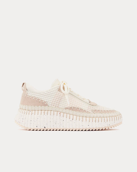 Chloé Nama Powder Beige Low Top Sneakers - 1