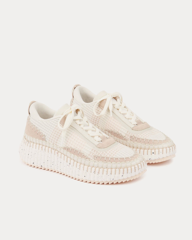 Chloé Nama Powder Beige Low Top Sneakers - 3