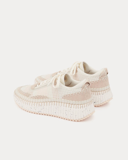 Chloé Nama Powder Beige Low Top Sneakers - 4