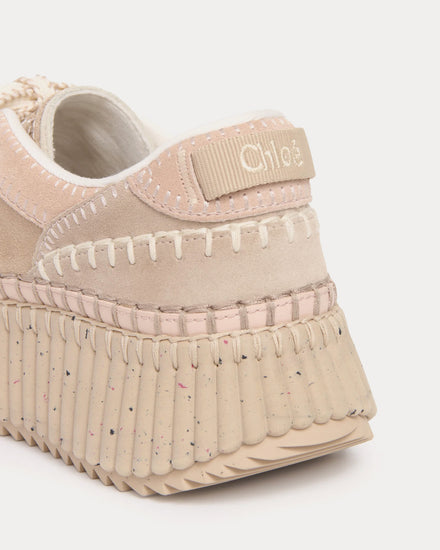 Chloé Nama Powder Beige Low Top Sneakers - 4