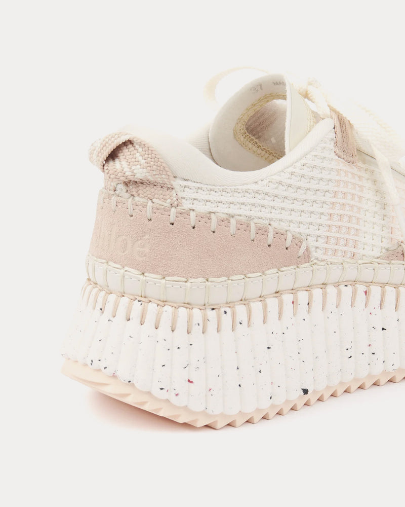Chloé Nama Powder Beige Low Top Sneakers - 5