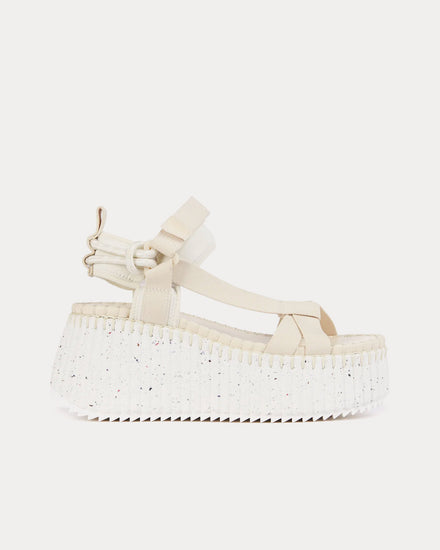 Chloé Nama Wedge Natural Sandals - 1