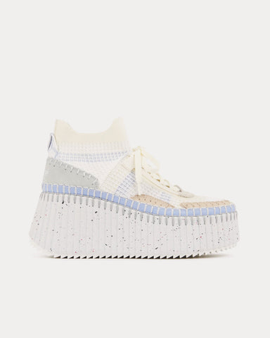 Chloé Nama Wedge Pearl Blue High Top Sneakers