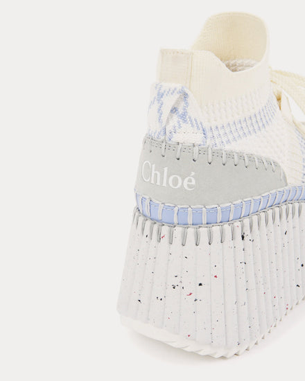 Chloé Nama Wedge Pearl Blue High Top Sneakers - 3