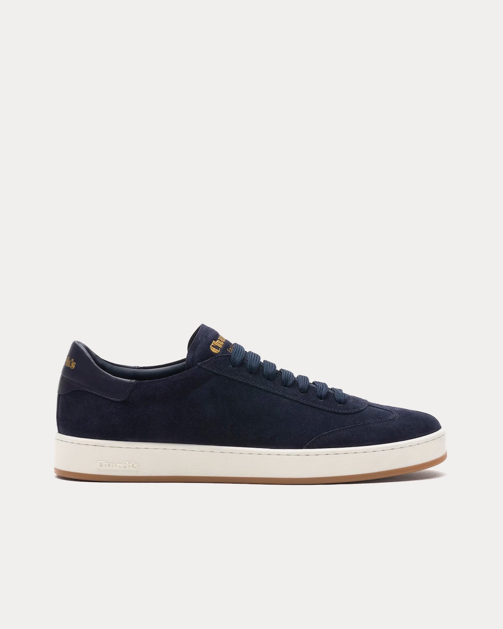 スニーカー CHURCHS NAVY BLUE SUEDE LARGS 2 SNEAKERS Church's Men's Largs 2 Soft Suede Blue Low Top Sneakers