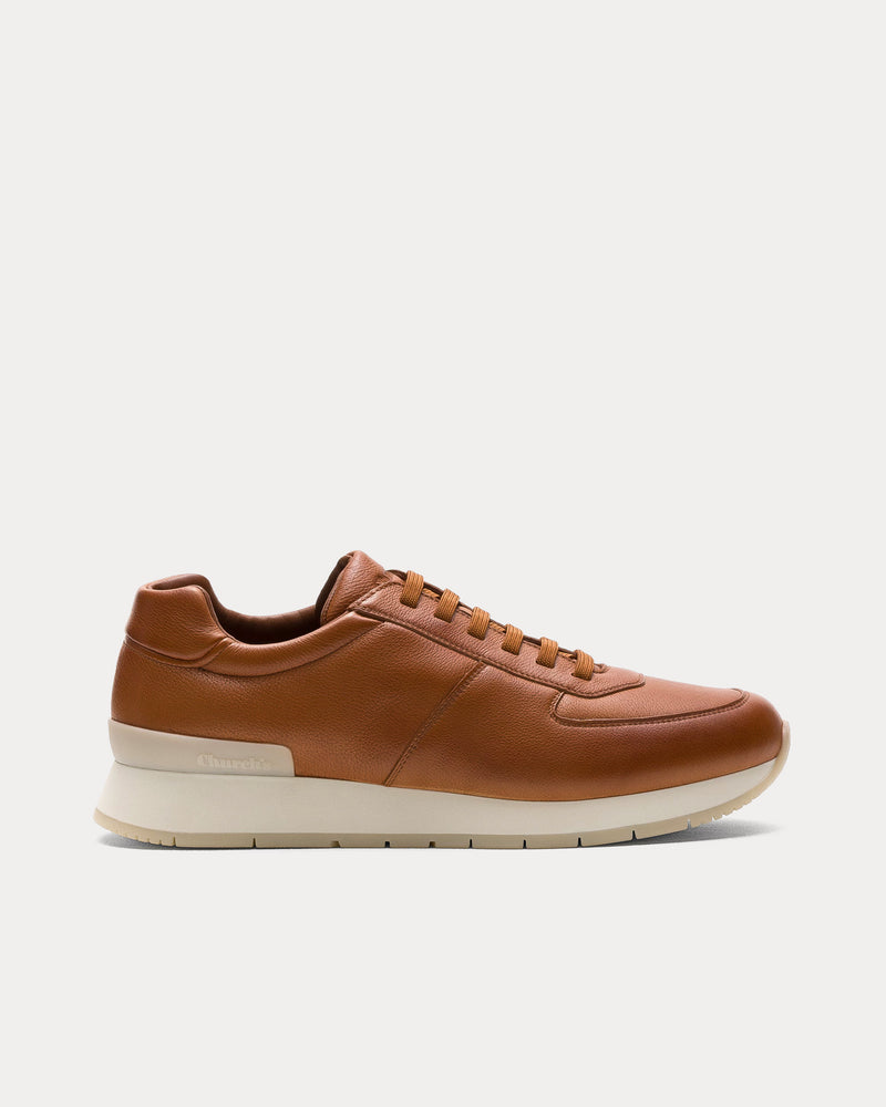 Church's Livingston Grain Calfskin Walnut Low Top Sneakers - 1