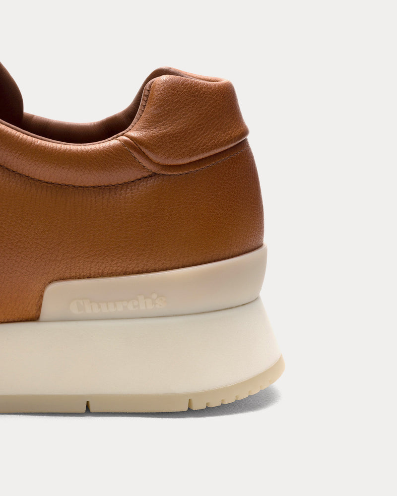 Church's Livingston Grain Calfskin Walnut Low Top Sneakers - 4