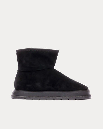 Cole Buxton The Big Boot Suede & Shearling Black Boots - 1