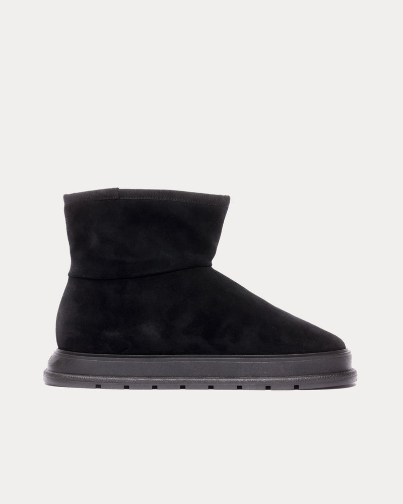 Cole Buxton The Big Boot Suede & Shearling Black Boots - 1