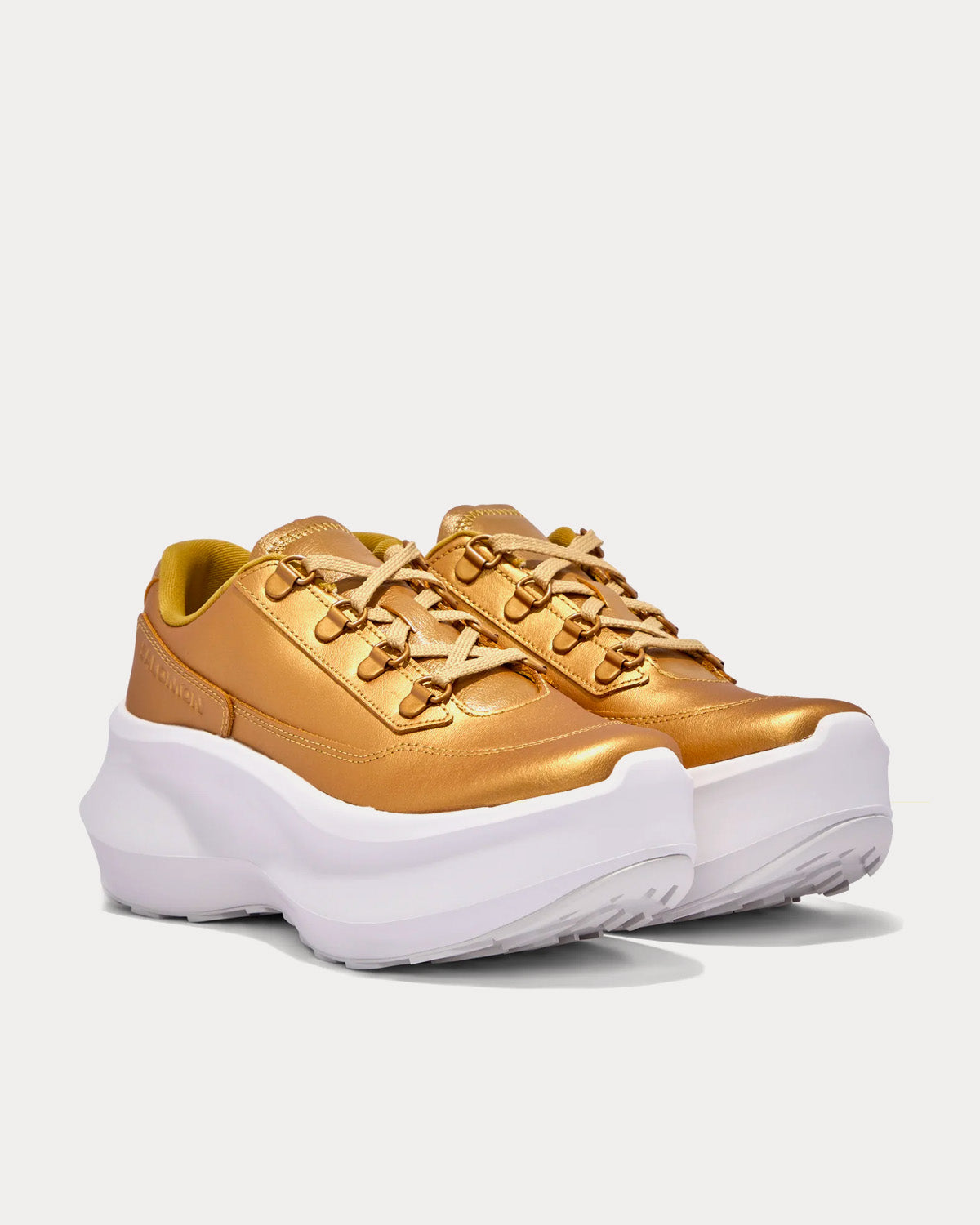 Salomon x Comme des Garçons - SR811 Platform Leather Gold Low Top Sneakers
