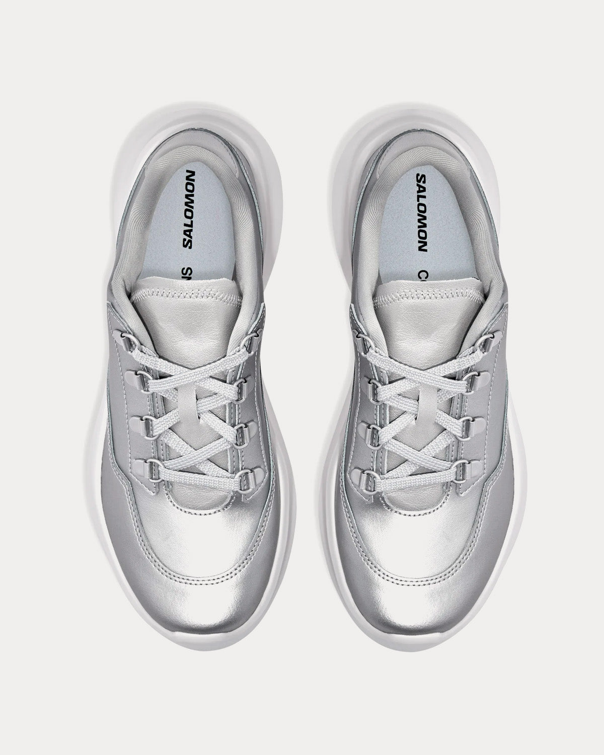 Salomon x Comme des Garçons - SR811 Platform Leather Silver Low Top Sneakers