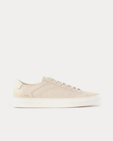 Common Projects Achilles Full-Grain Leather Beige Low Top Sneakers