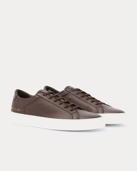 Common Projects Achilles Full-Grain Leather Brown Low Top Sneakers - 3