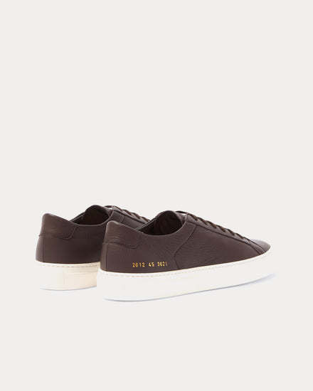 Common Projects Achilles Full-Grain Leather Brown Low Top Sneakers - 4