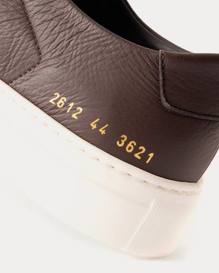 Common Projects Achilles Full-Grain Leather Brown Low Top Sneakers - 6