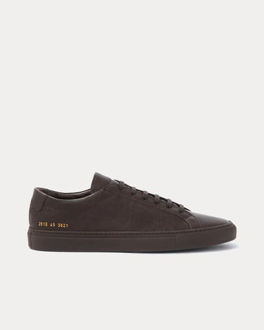 Common Projects Achilles Full-Grain Leather Dark Brown Low Top Sneakers