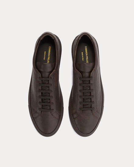 Common Projects Achilles Full-Grain Leather Dark Brown Low Top Sneakers - 2