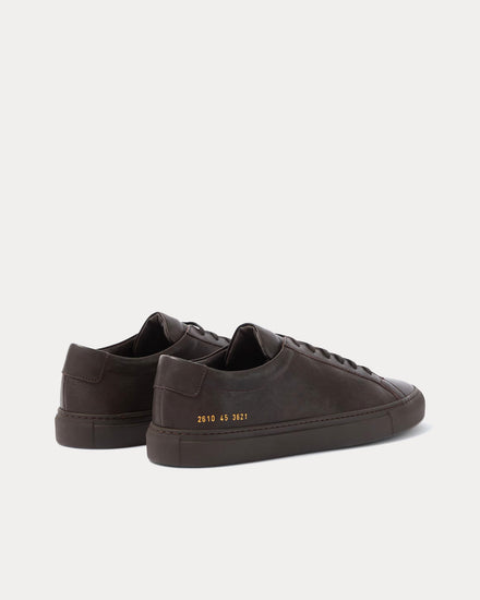 Common Projects Achilles Full-Grain Leather Dark Brown Low Top Sneakers - 4