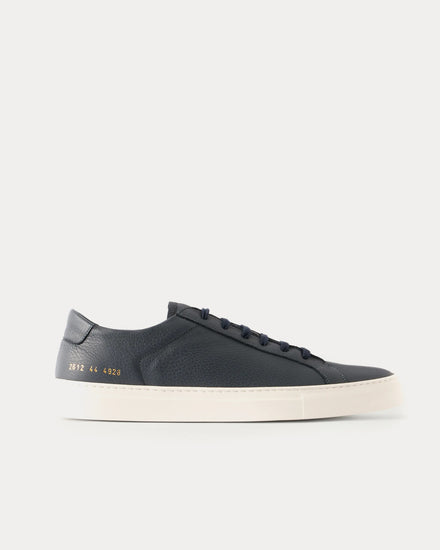 Common Projects Achilles Full-Grain Leather Navy Low Top Sneakers - 1