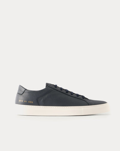 Common Projects Achilles Full-Grain Leather Navy Low Top Sneakers