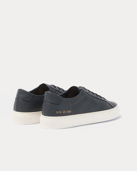Common Projects Achilles Full-Grain Leather Navy Low Top Sneakers - 4