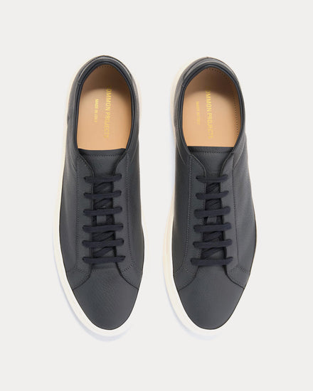 Common Projects Achilles Full-Grain Leather Navy Low Top Sneakers - 2
