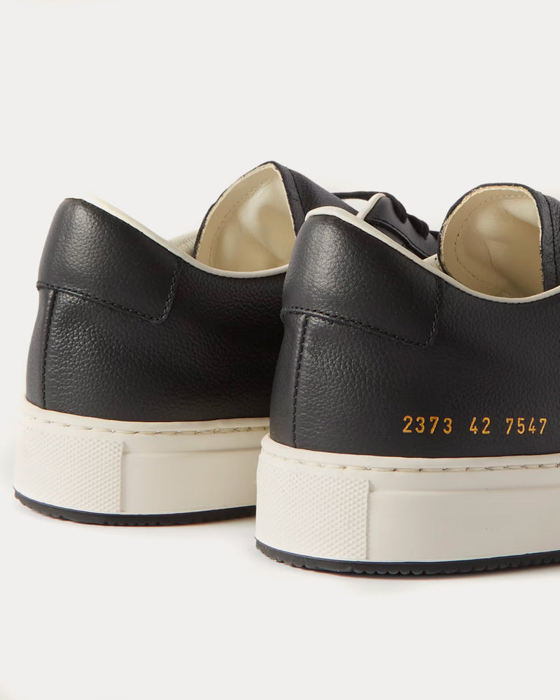 Common Projects Men's Decades Leather Black / White Low Top Sneakers ...