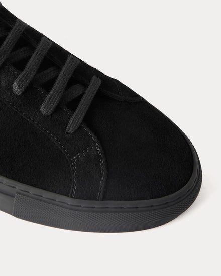 Common Projects Original Achilles Waxed-Suede Black Low Top Sneakers - 3