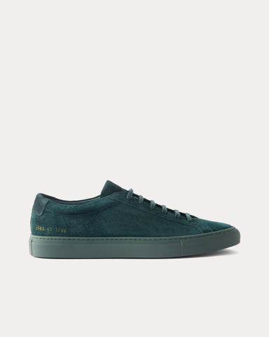 Common Projects Original Achilles Waxed-Suede Green Low Top Sneakers