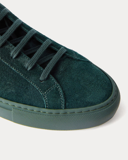 Common Projects Original Achilles Waxed-Suede Green Low Top Sneakers - 3