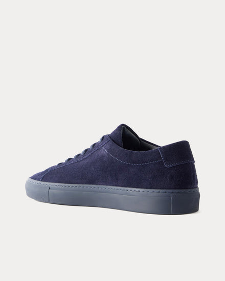 Common Projects Original Achilles Waxed-Suede Navy Low Top Sneakers - 2