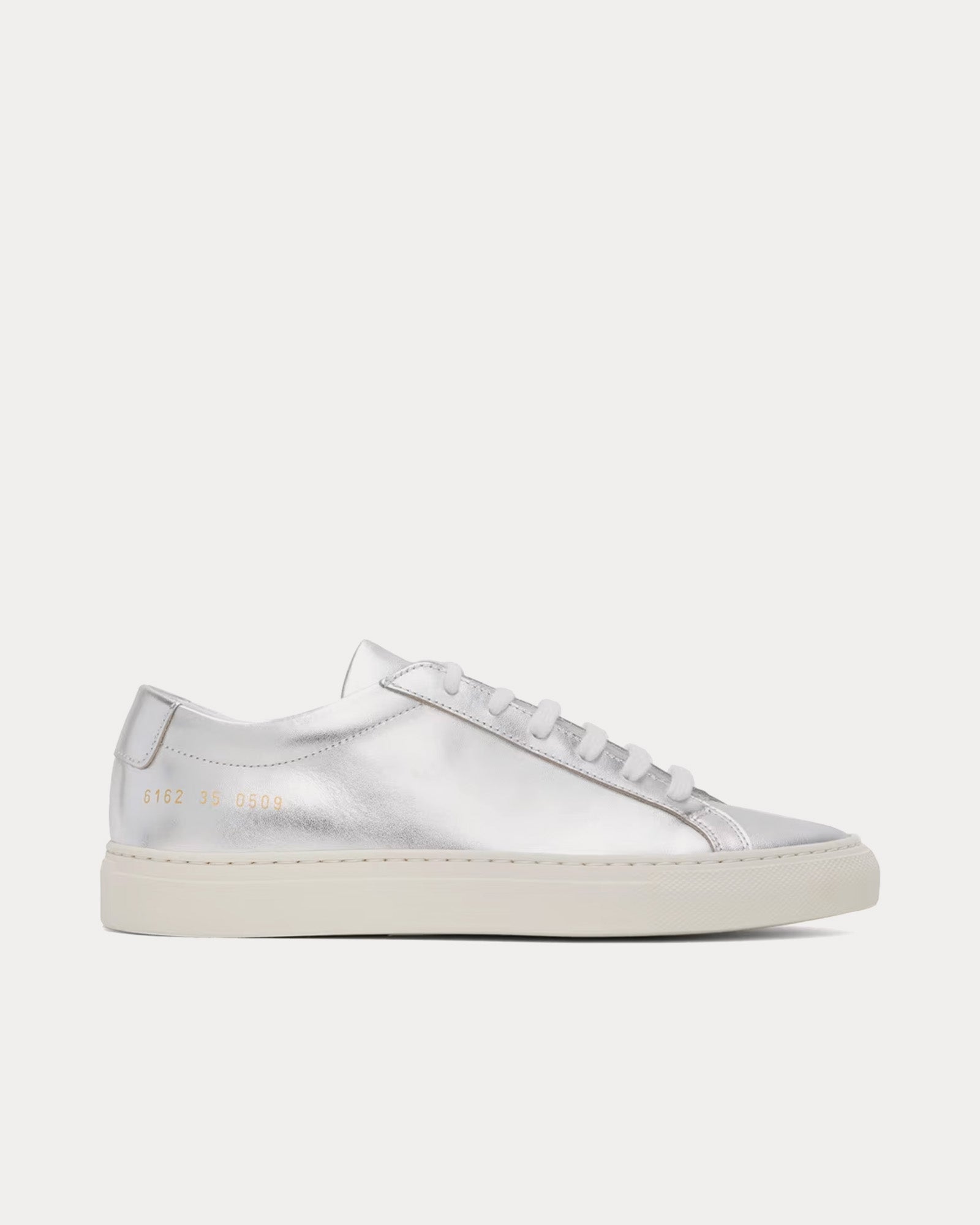 Common Projects Women's Achilles Metallic Leather Silver Low Top ...