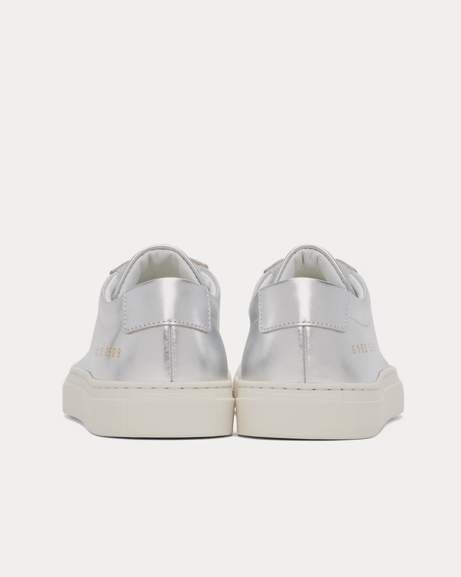 Common Projects Women's Achilles Metallic Leather Silver Low Top ...