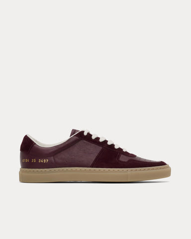 Common Projects BBall Duo Slim Leather & Suede Burgundy Low Top Sneakers