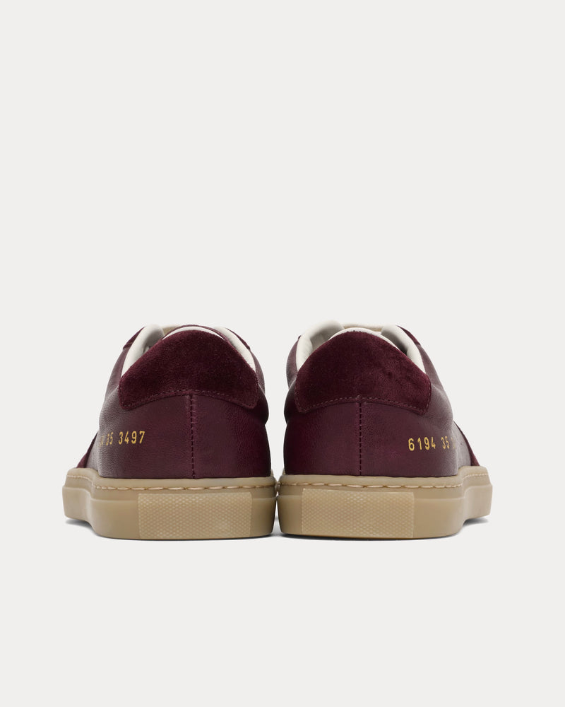 Common Projects BBall Duo Slim Leather & Suede Burgundy Low Top Sneakers - 3