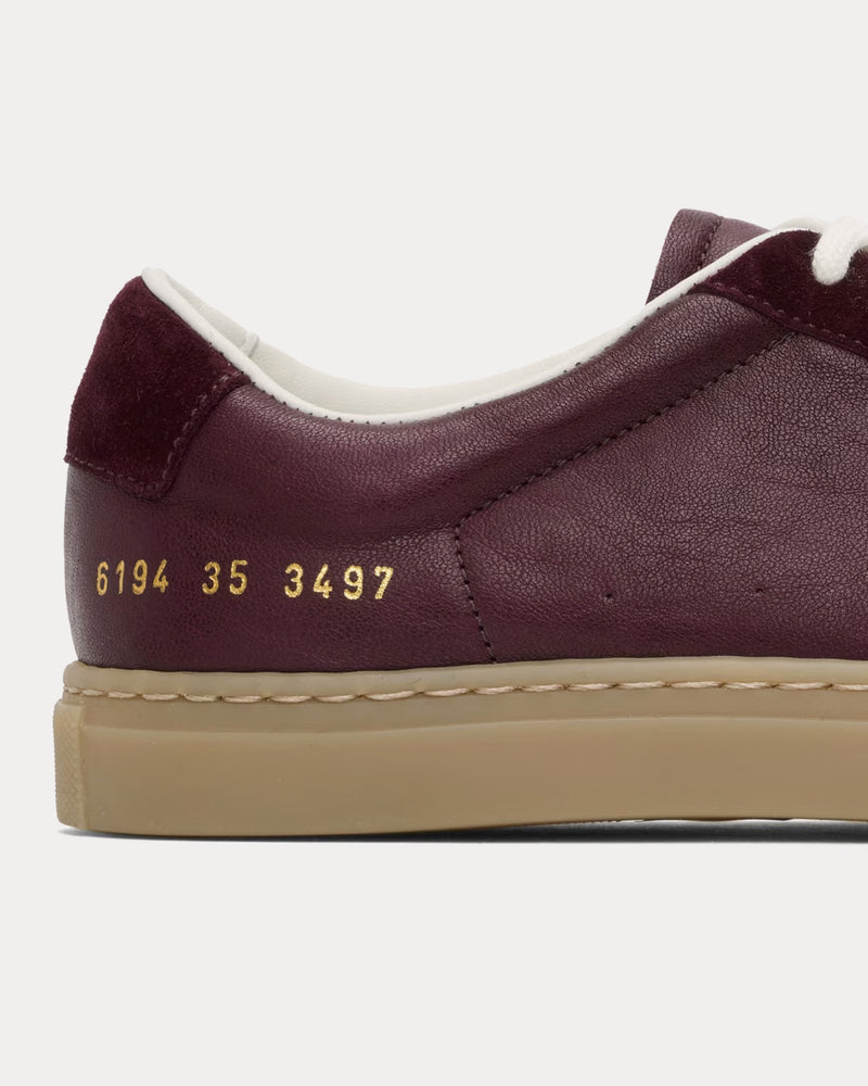 Common Projects BBall Duo Slim Leather & Suede Burgundy Low Top Sneakers - 4