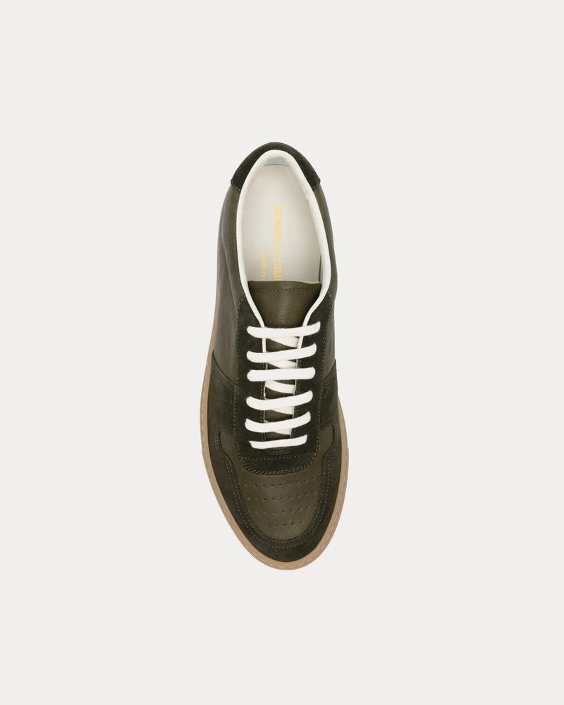Common Projects BBall Duo Slim Leather & Suede Forrest Green Low Top Sneakers - 2