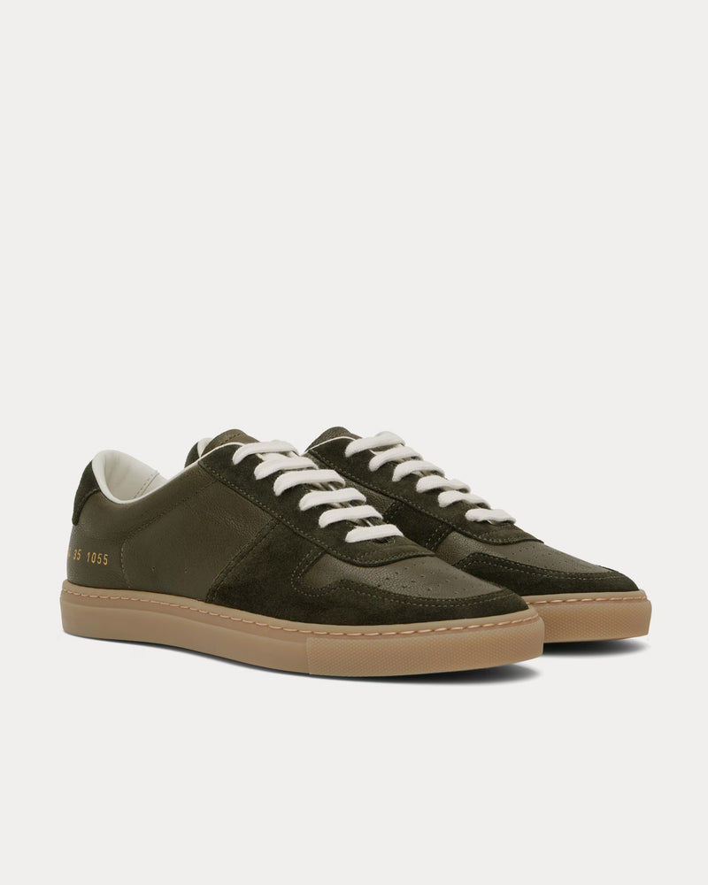 Common Projects BBall Duo Slim Leather & Suede Forrest Green Low Top Sneakers - 3