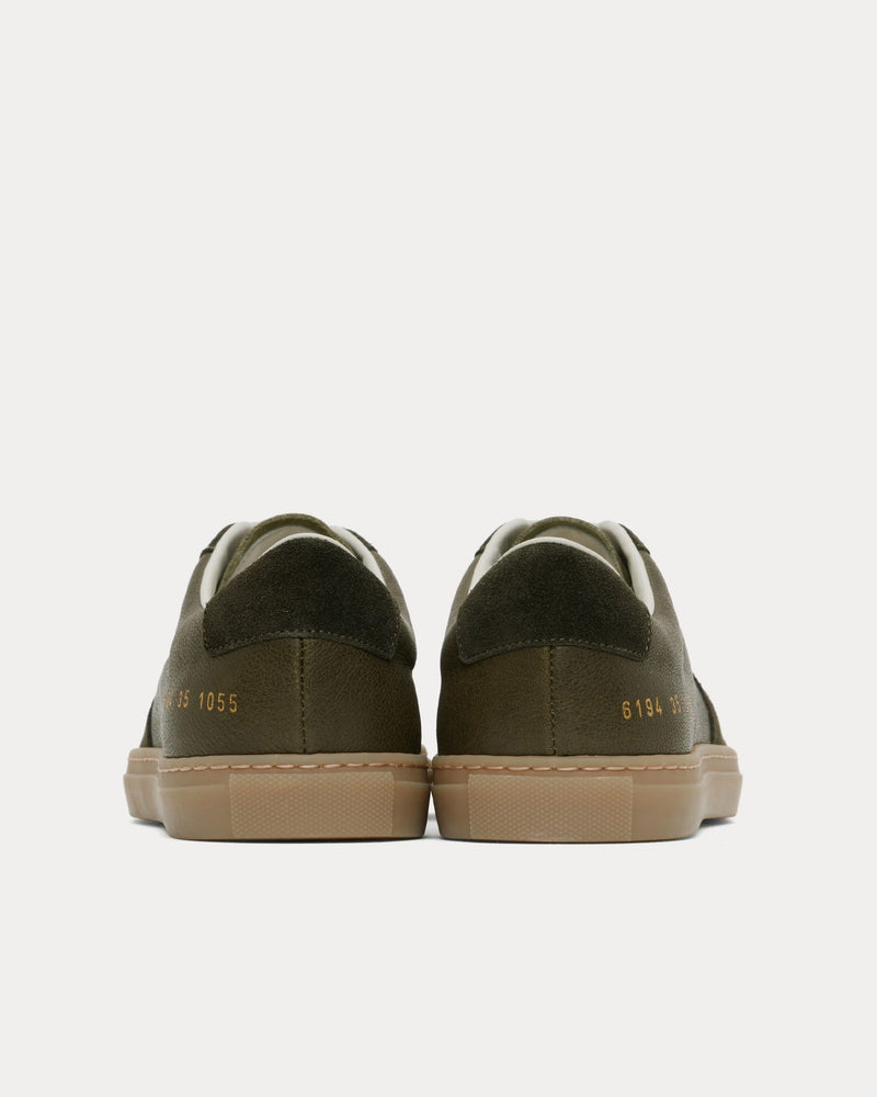 Common Projects BBall Duo Slim Leather & Suede Forrest Green Low Top Sneakers - 4