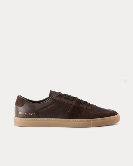 Common Projects BBall Duo Leather & Suede Dark Brown Low Top Sneakers - 1
