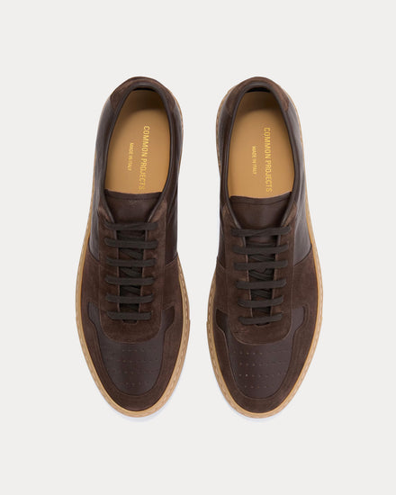 Common Projects BBall Duo Leather & Suede Dark Brown Low Top Sneakers - 2
