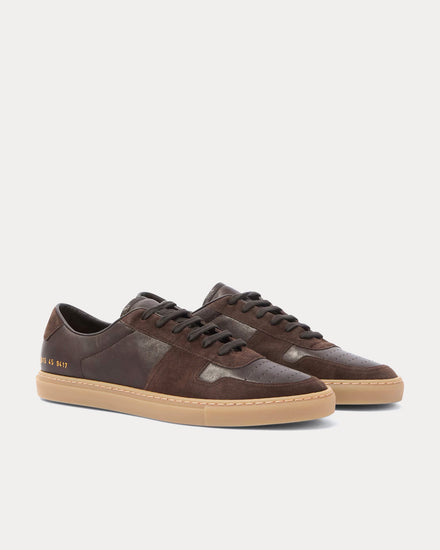 Common Projects BBall Duo Leather & Suede Dark Brown Low Top Sneakers - 3