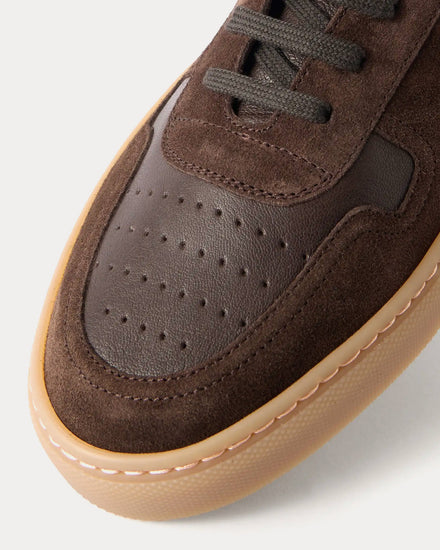 Common Projects BBall Duo Leather & Suede Dark Brown Low Top Sneakers - 6