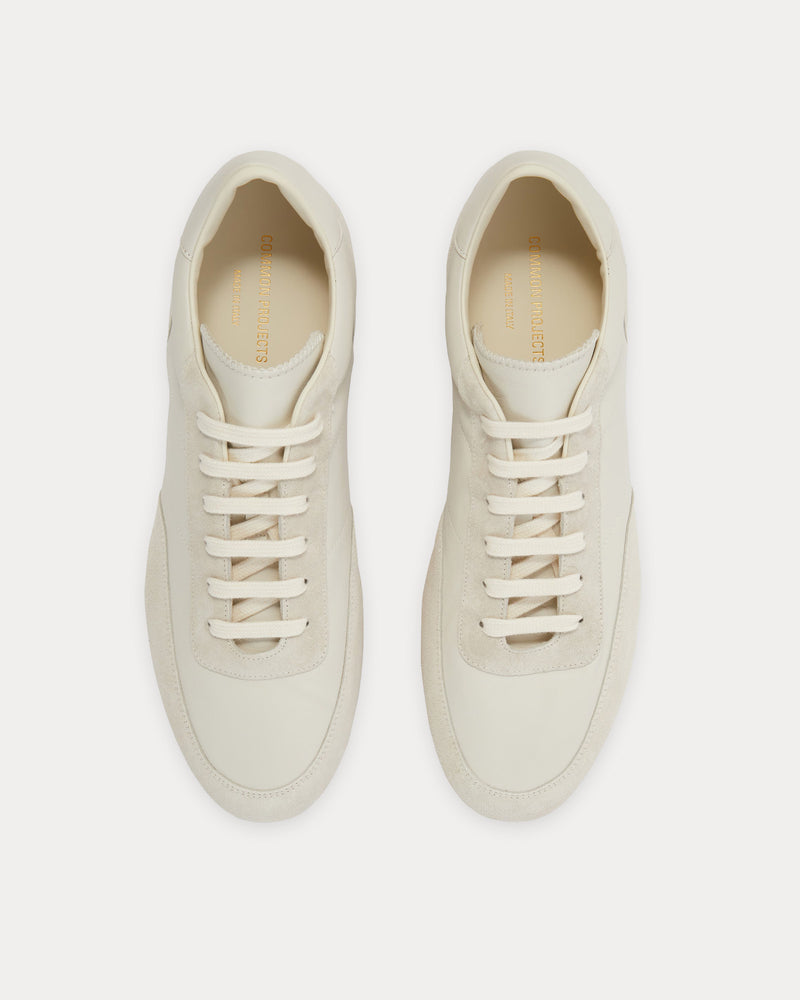 Common Projects Driving Leather & Suede White Low Top Sneakers - 2