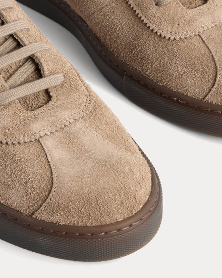 Common Projects Field Trainer Brushed-Suede Brown Low Top Sneakers - 3