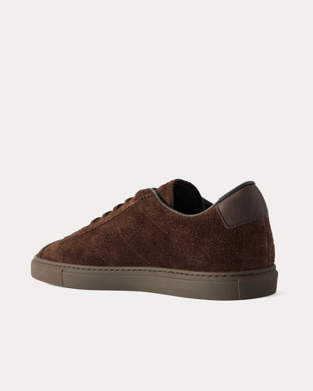 Common Projects Field Trainer Brushed-Suede Dark Brown Low Top Sneakers - 2