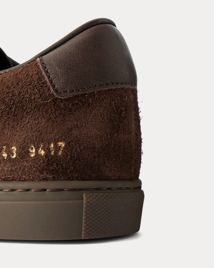 Common Projects Field Trainer Brushed-Suede Dark Brown Low Top Sneakers - 3