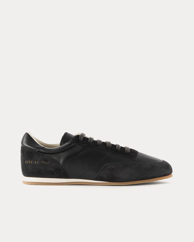 Common Projects Minimal Runner Leather & Suede Black Low Top Sneakers - 1